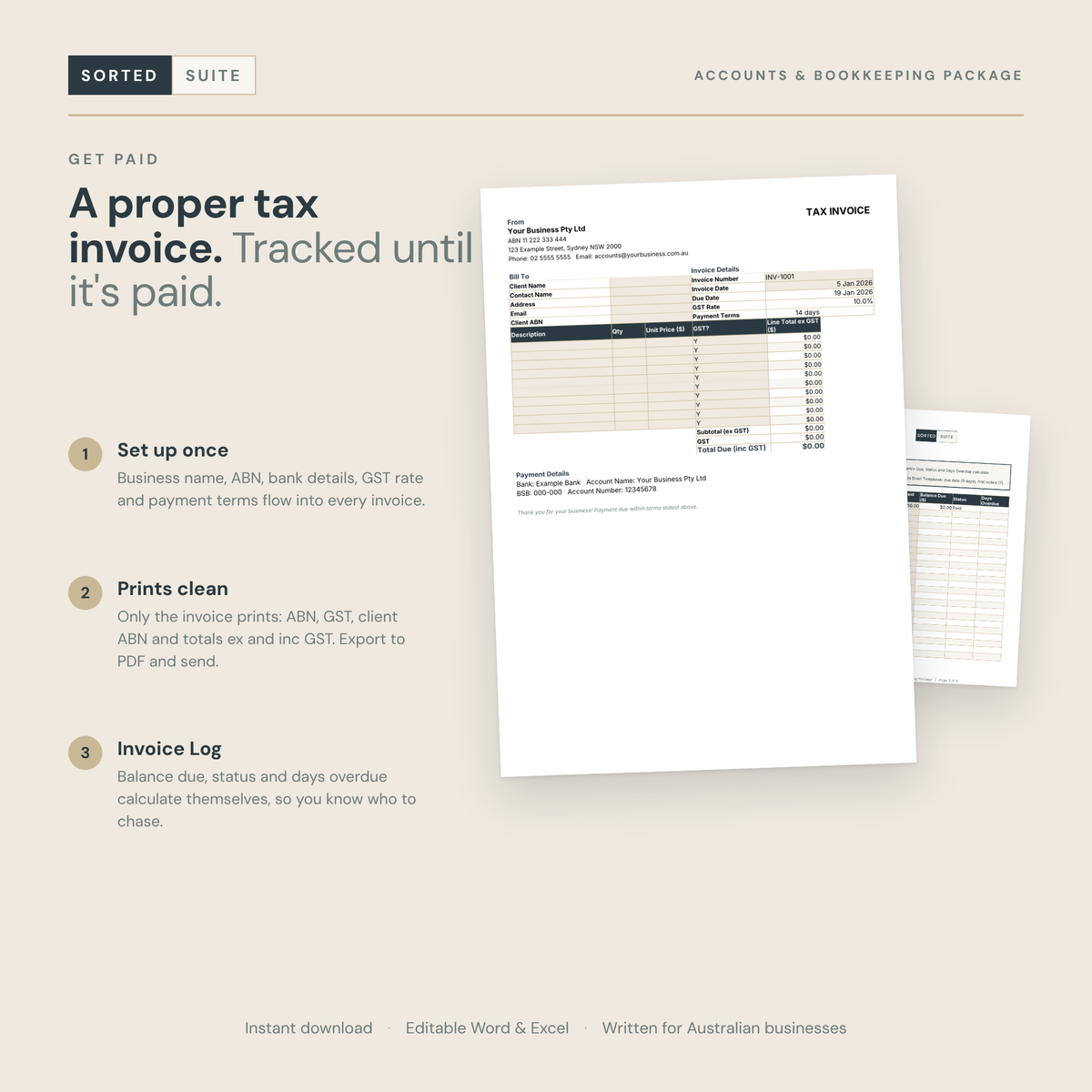 Accounts &amp; Bookkeeping Package